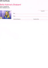 POWER SHABAM GIFT CERTIFICATE - BIRTHDAY/ Christmas/ Celebration